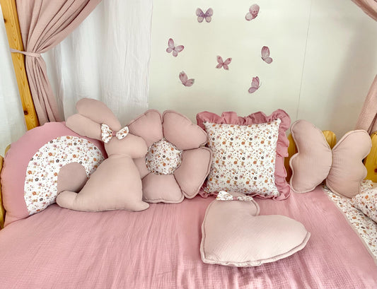 Kids Decorative Butterfly Pillow, Kids Room Decor Cushion with ruffles