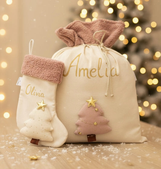 Personalized Christmas Sack – Handmade Cotton Gift Bag