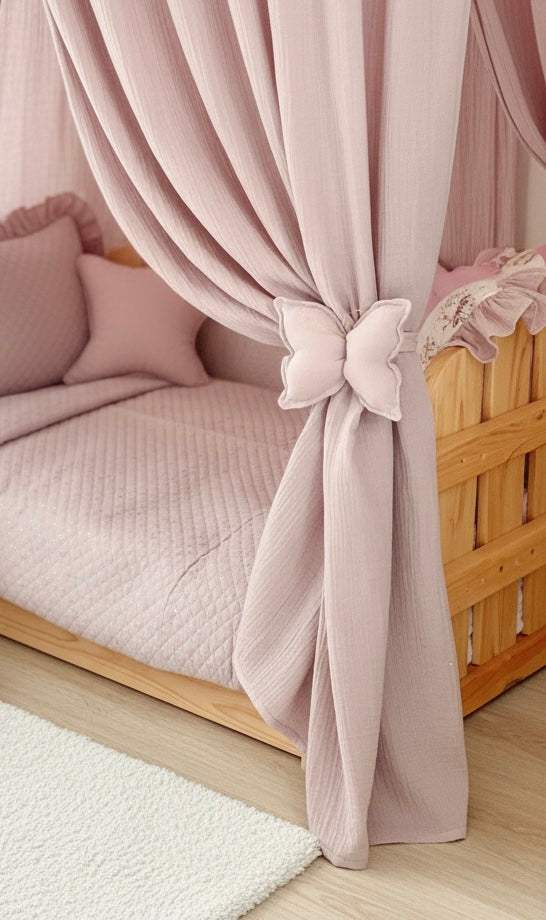 Close-up of cotton muslin fabric drape