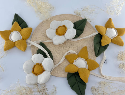 Boho cotton muslin garland | Nursery garland flowers